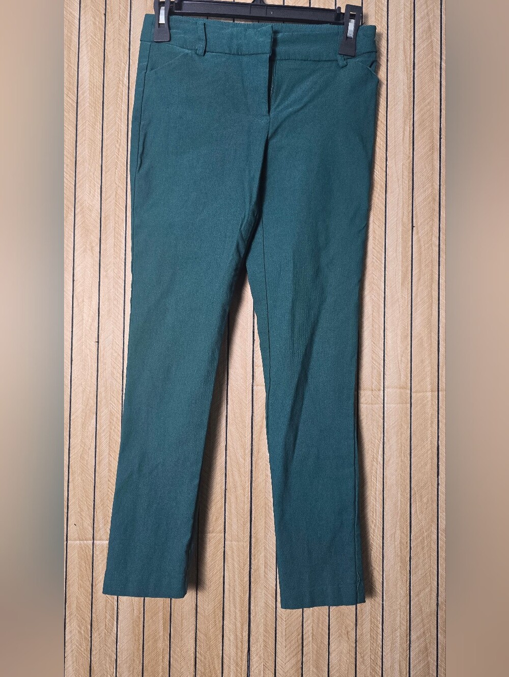 Women's Teal Slim Straight Trousers